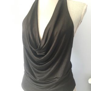 Cowl neck halter top